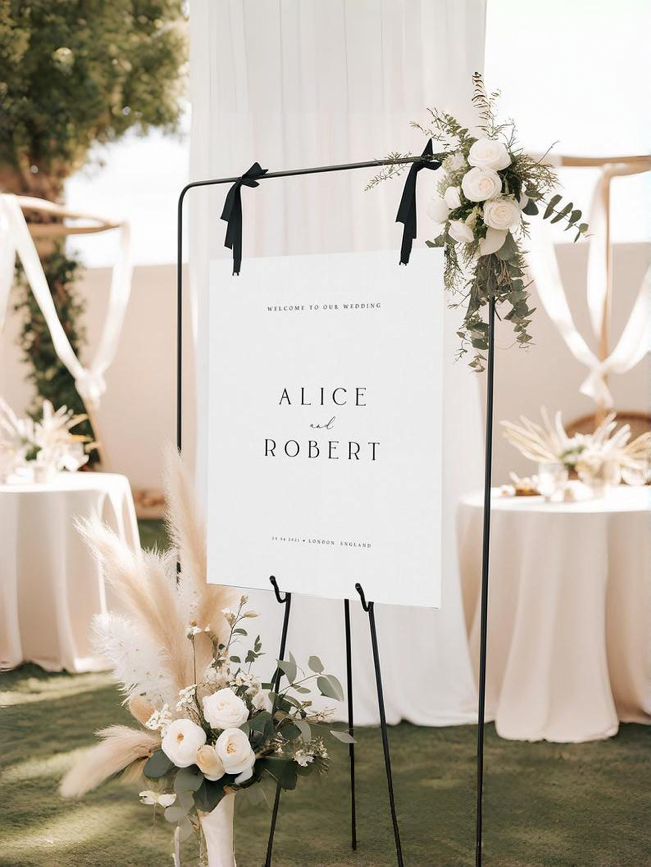 Minimalist Editable Modern Wedding Welcome Sign